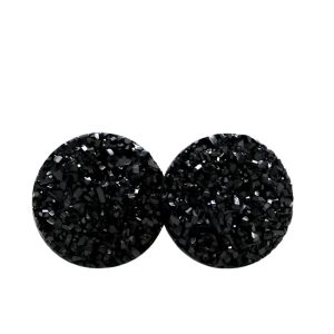 Stecker Druzy Schwarz Glitzer Kuppelig