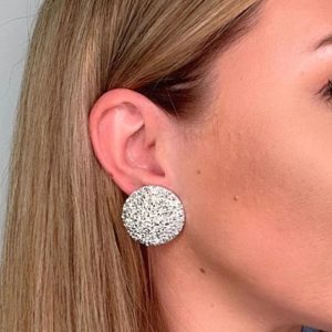 Stecker Druzy Silber Glitzer Kuppelig Tragbild Stecker Druzy Silber Glitzer Kuppelig Tragbild